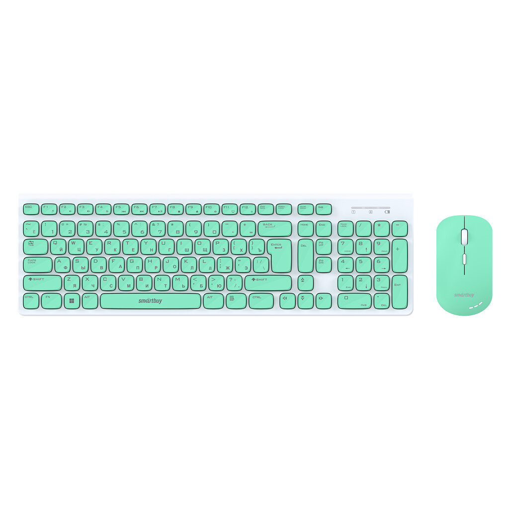 Комплект клавиатура+мышь мультимедийный Smartbuy ONE 250288AG (SBC-250288AG-WG) бело-зеленый