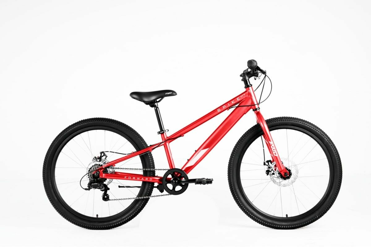 Подростковые велосипеды Forward Велосипед подростковый FORWARD SPIKE 24 D (2023), 11" красный/белый