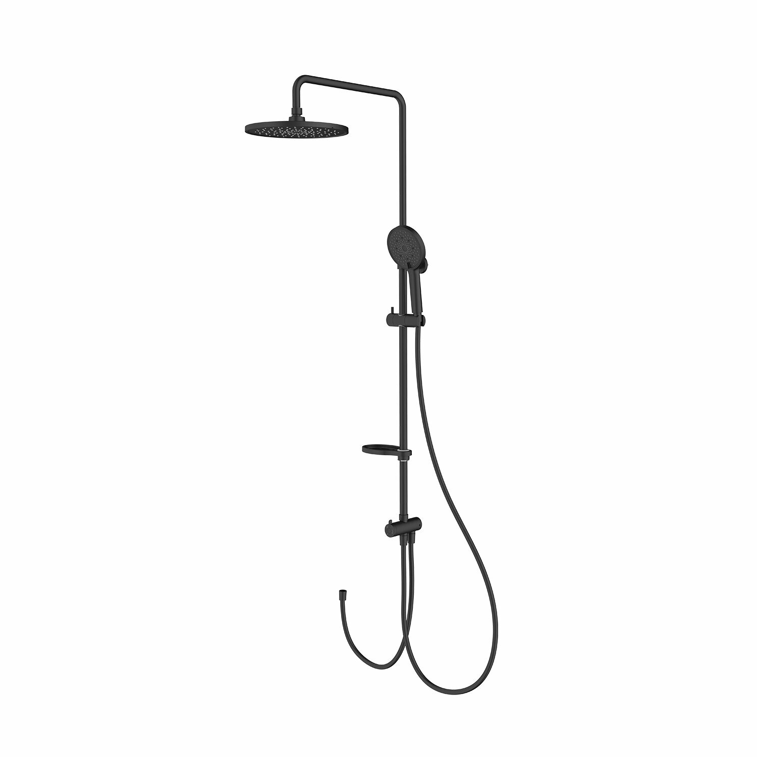 фото Гарнитур душевой С тропической лейкой IDEAL SPA черный MILARDO