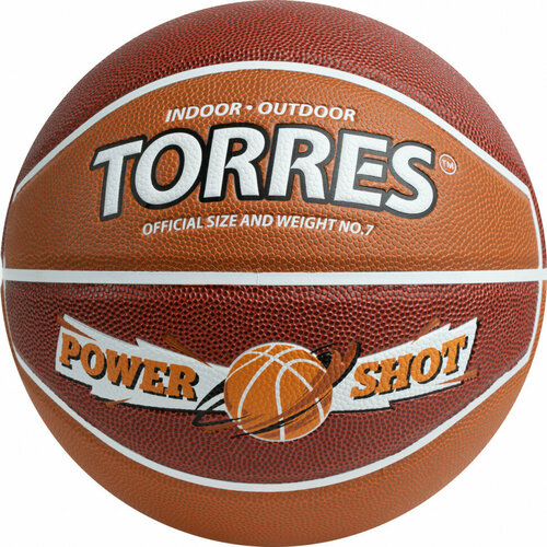Мяч баскетбольный TORRES Power Shot B323187, р. 7 баскетбольный мяч torres power shot р 7