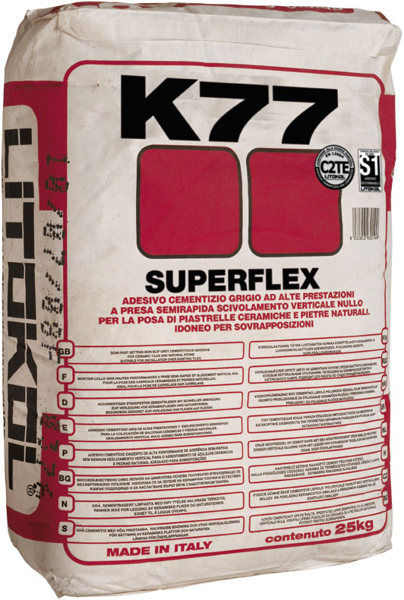 Litokol Клеевая смесь для плитки SUPERFLEX K77 цвет серый мешок 25 кг