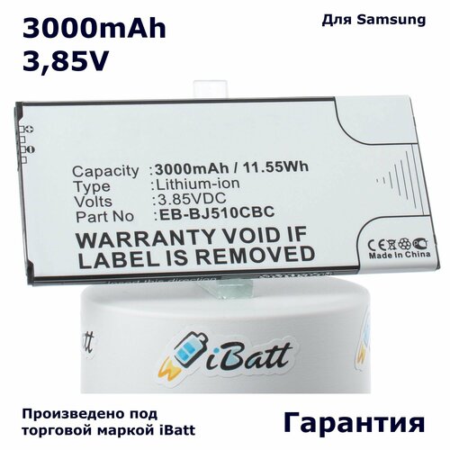 Аккумулятор iBatt 3000mAh 3,85V для SM-J510FN SM-J510FN/DS SM-J510F SM-J510F/DS SM-J510H SM-J5108 SM-J510S J510L J510GN аккумуляторная батарея ibatt 3000mah для samsung sm g960f ds wimax 2 sm g960 sm g960n sm g9600 ds scv38 sm g9608 ds sm g960j