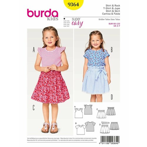 Выкройка Burda 9364 Топ, Юбка выкройка burda 6651 платье топ юбка