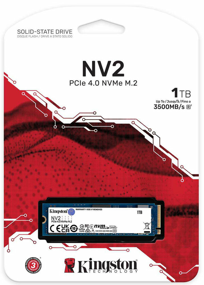 SSD накопитель Kingston M.2 NV2 1000 Гб PCIe 4.0 SNV2S/1000G