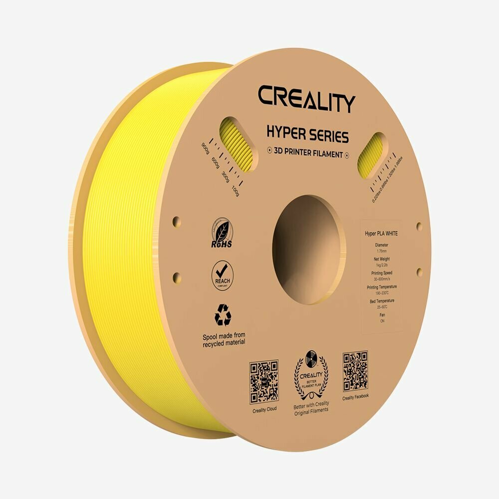 PLA Пластик для 3Д принтеров CREALITY Hyper 1.75mm 1кг Желтый