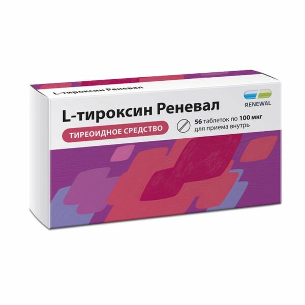 Lтироксин Реневал таблетки 100мг 56шт