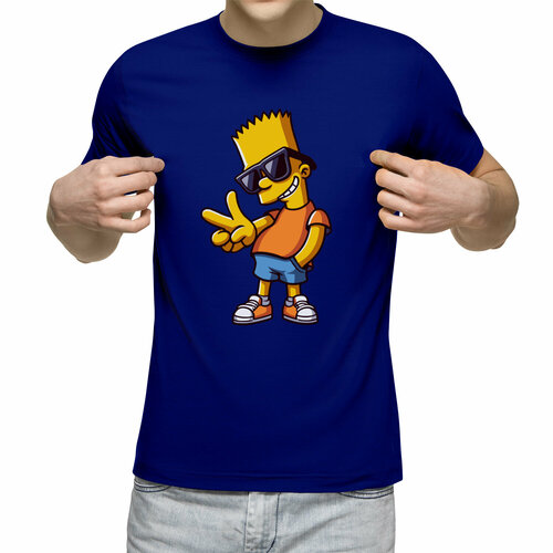 Футболка Us Basic, размер S, синий мужская футболка wtf барт мозг симпсоны мулт рисунок xl желтый