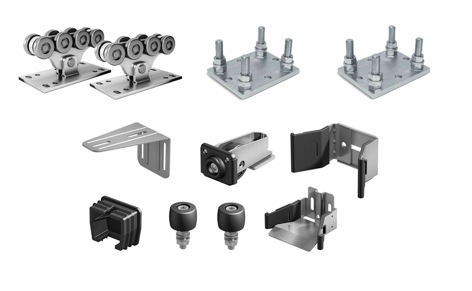 Комплектующие Алютех для откатных ворот весом до 450 кг с подставками (без балки)