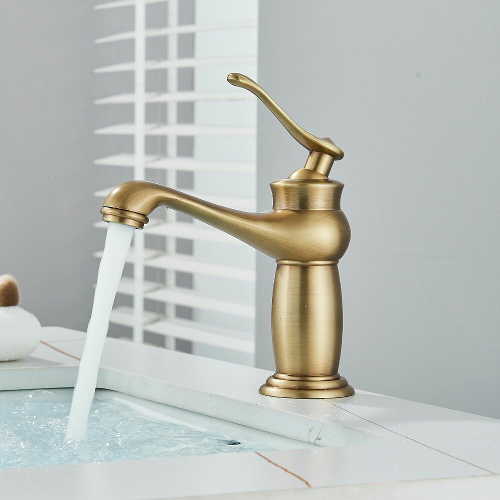 Смеситель для раковины в ванной комнате античный бронзовый латунный смеситель из цельной меди роскошный кран в европейском стиле