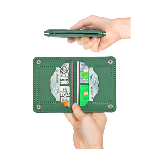 Портмоне Yuzhanini Goods, фактура гладкая, зеленый