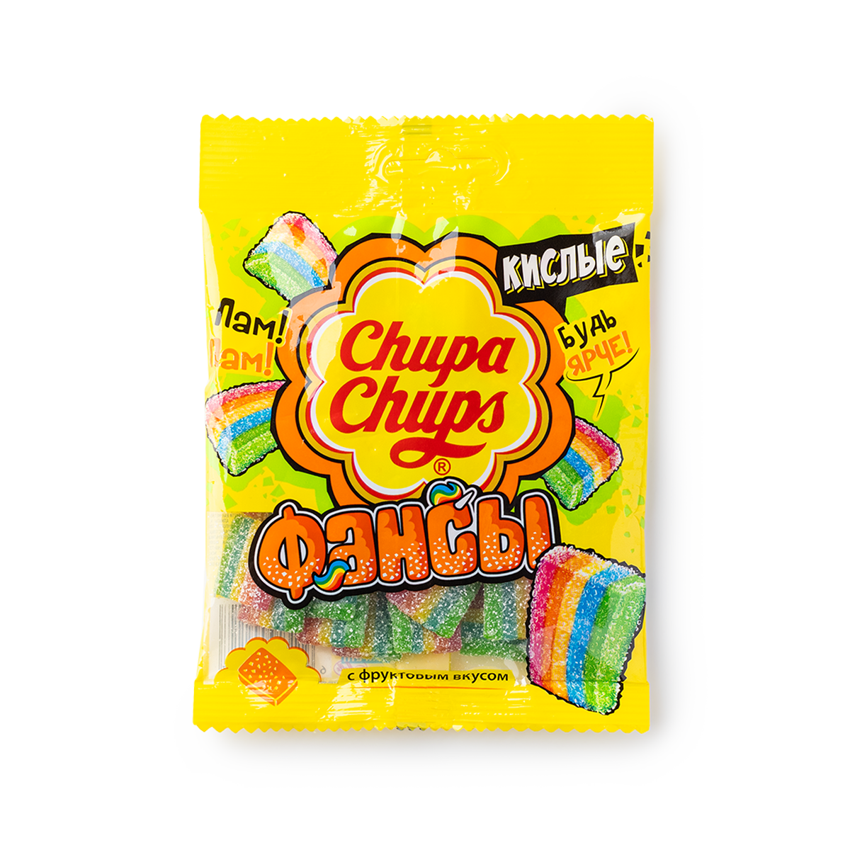 Мармелад жевательный Chupa Chups "Фансы" с фруктовым вкусом кислый, 70 г