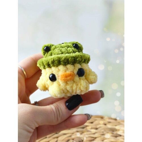 Брелок, вязаная фактура, желтый