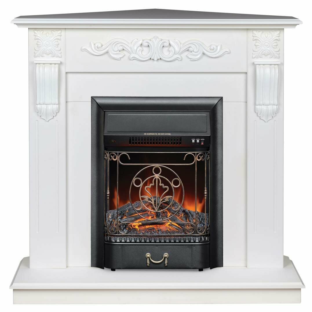 Камин RealFlame Dominica Corner WT с очагом Majestic Lux Black