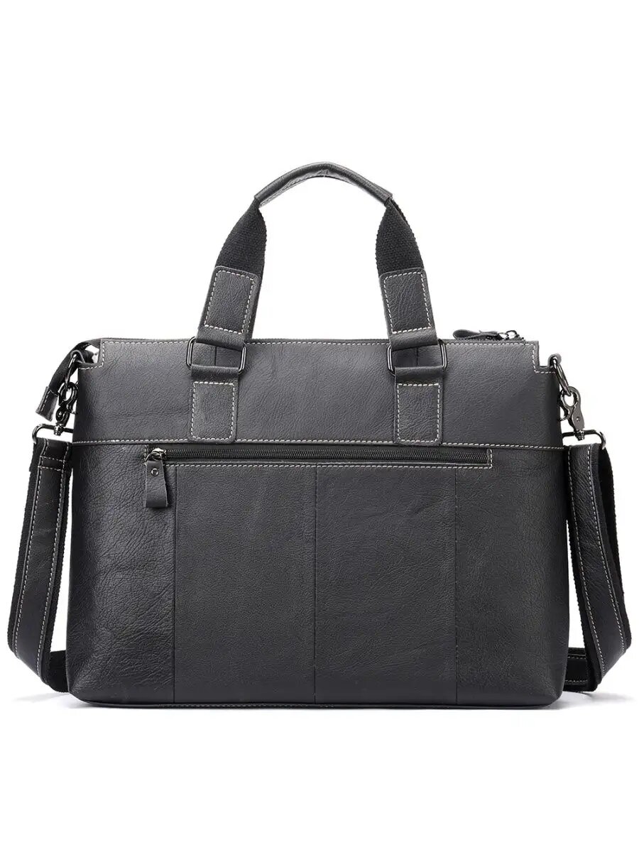 Сумка кросс-боди GENUINE LEATHER, фактура гладкая, черный — фото 1