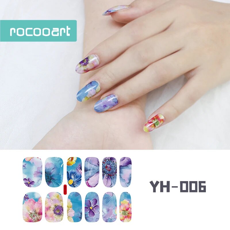 Набор для маникюра Rocooart 1 лист кавайные наклейки для ногтей YH-006