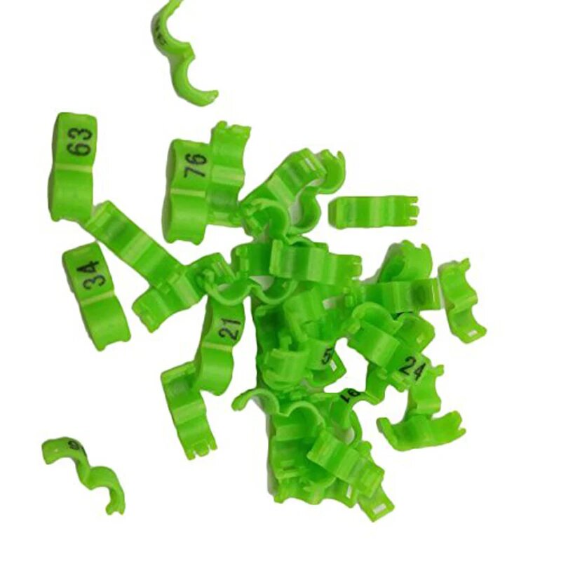 Кольца-зажимы для птиц Howell's 20 шт. Зеленый 3mm green