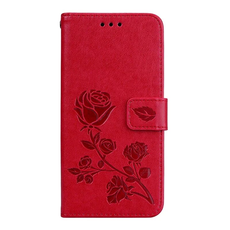 Кожаный чехол с двойной розой для Xiaomi Mi A2 Lite Redmi 5 Plus 6A 6 Pro Красный, Красный, Redmi 6A