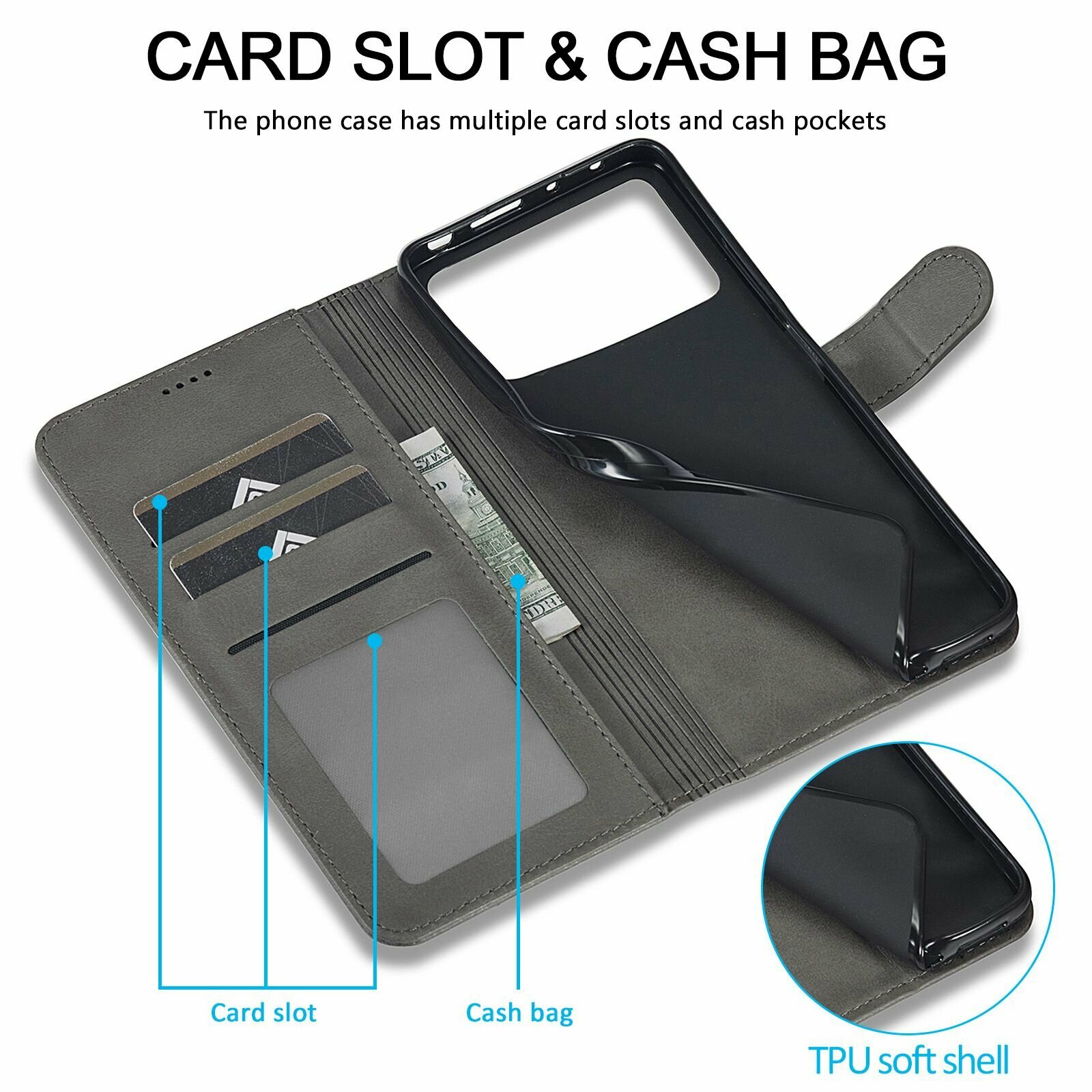 Электронные Книги Xiaomi LCIMEEKE Кожаный книжка чехол для Xiaomi Poco M4 Pro 4G / Сяоми Поко М4 Про 4Г с визитницей из экокожи