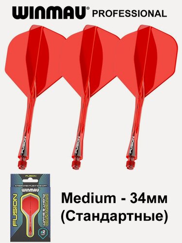 Изображение товара Литые оперения с хвостовиками WINMAU FUSION Medium Red (красные). Профессиональный уровень. Для дротиков Дартс.