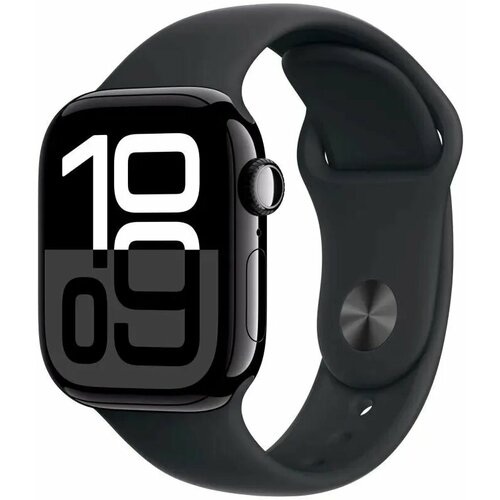 Умные часы Apple Watch Series 10 42mm Sport Band Jet Black SM 48000₽