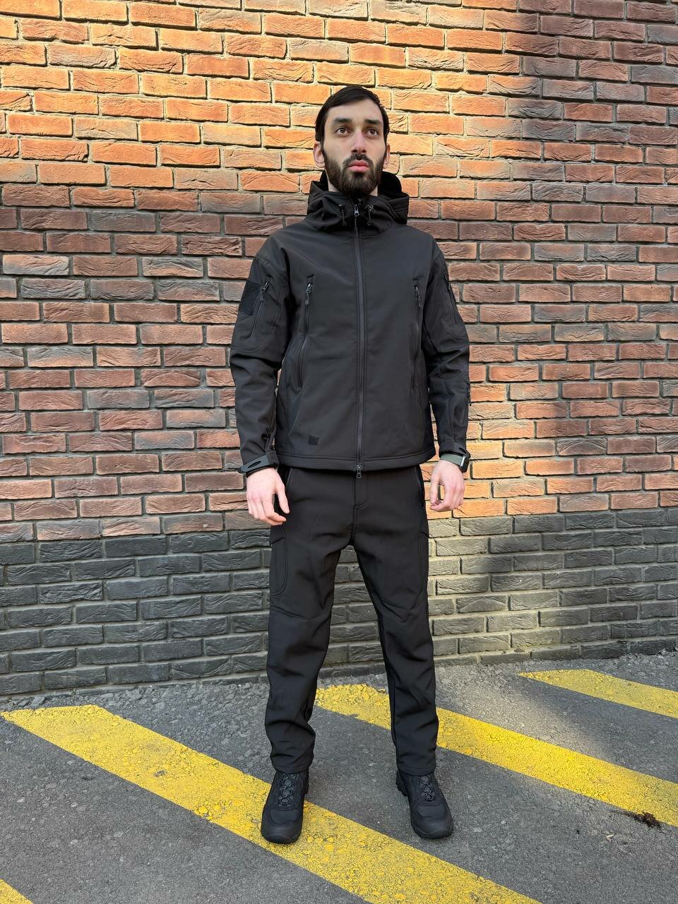 Тактический костюм softshell чёрный — фото 1