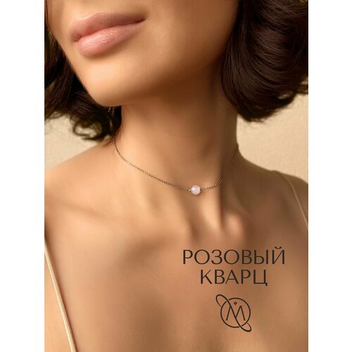 фото Колье om gemstone workshop, длина 39 см, розовый, серебряный