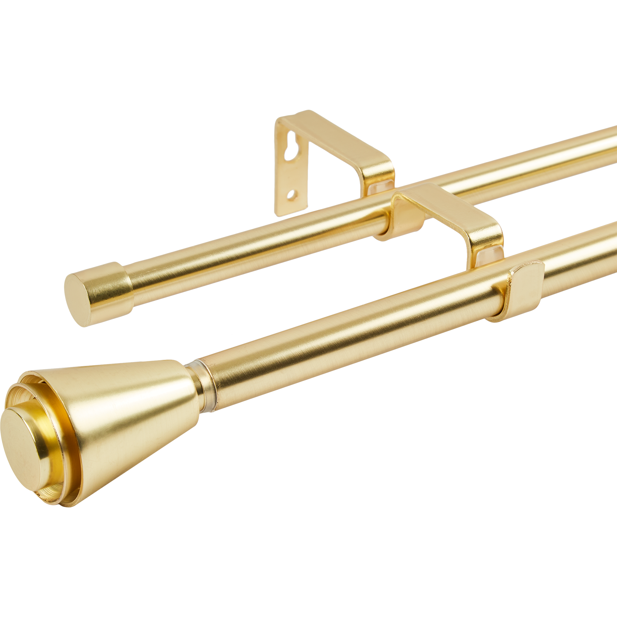 Карниз двухрядный раздвижной Inspire Orno 160-300 см металл цвет латунь