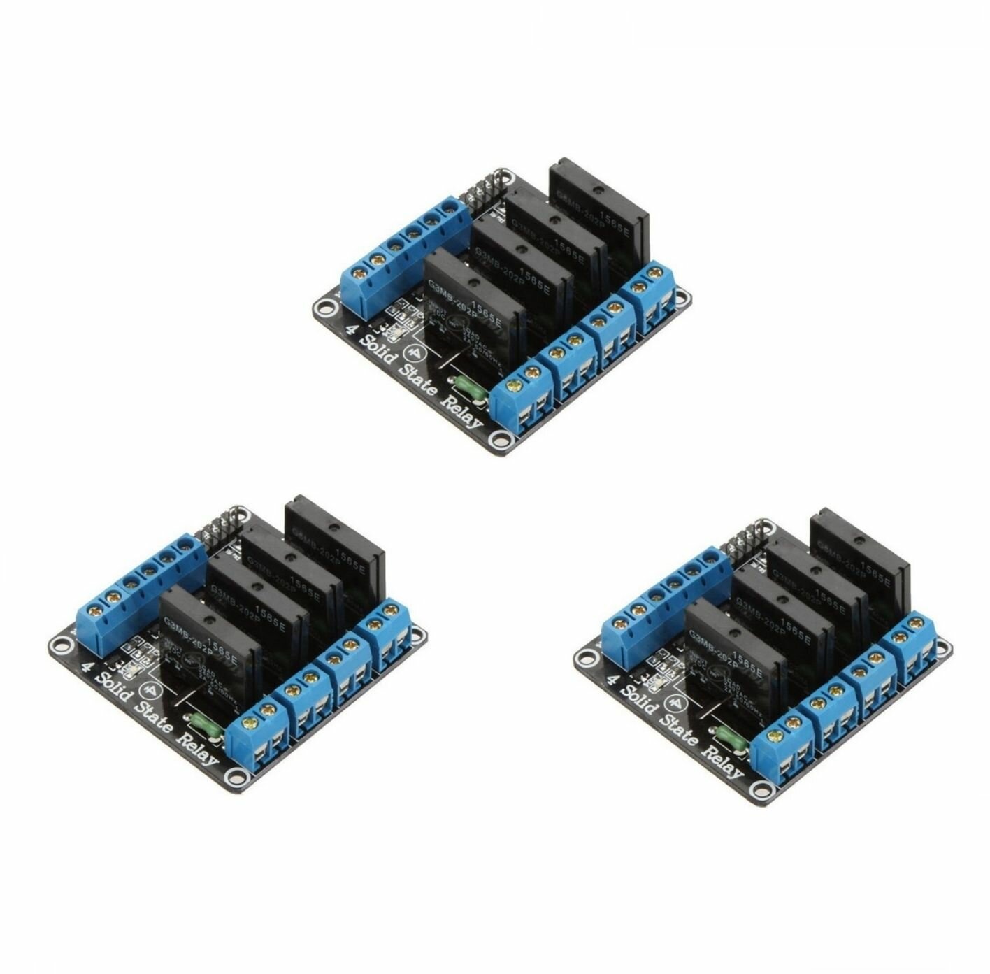 Модуль твердотельного реле (4 канала) Omron ССР G3MB-202P DC 5V для Arduino АС250В, 2А (в комплекте 3 штуки!) (Н)