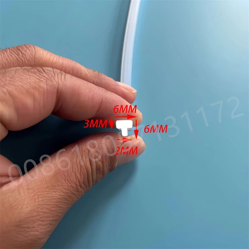 Силиконовая Т-образная уплотнительная лента, 6x6mm, T, 3M