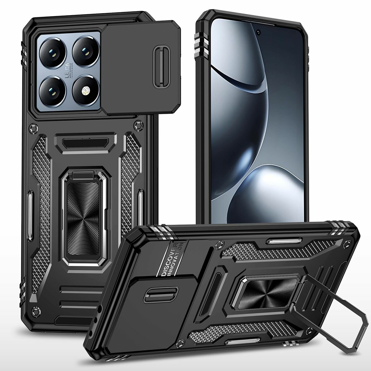 Чехол Safe Case с кольцом и защитой камеры для Xiaomi 14T черный