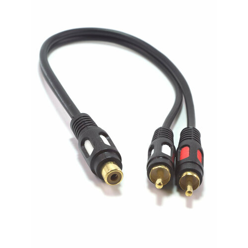 фото Шнур 1 x rca гнездо - 2 x rca штекер "позолоченный" od4.0x8.0мм 0.2метра premier