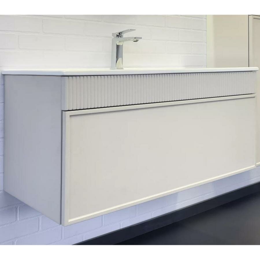 Тумба с раковиной Comforty Мадрид 100 00-00017880 подвесная Серый шелк