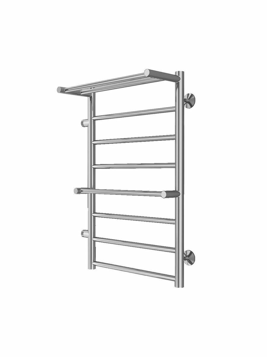 Полотенцесушитель водяной TERMINUS (Терминус) Аврора с 2-мя полками П8 500х800 мм боковое подключение слева 500 мм гарантия 10 ЛЕТ