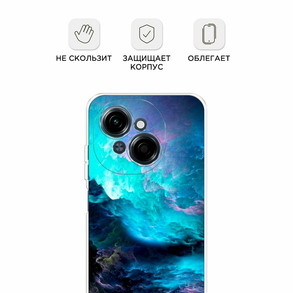 Чехол на Tecno Spark Go 1/Pop 9 / Текно Спарк Go 1/Поп 9 с принтом Бирюзовое небо — фото 1