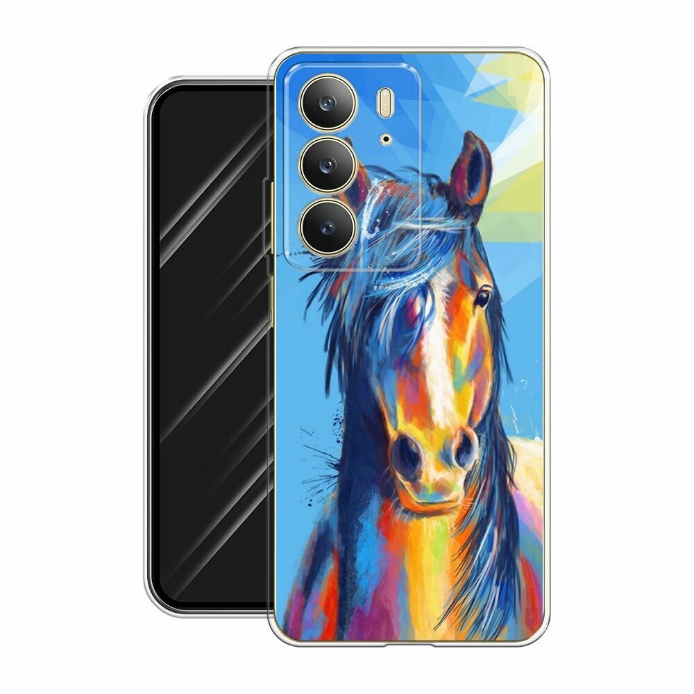 Чехол на Realme C75 4G / Реалми C75 4G с принтом "Лошадь арт 3" — фото 1