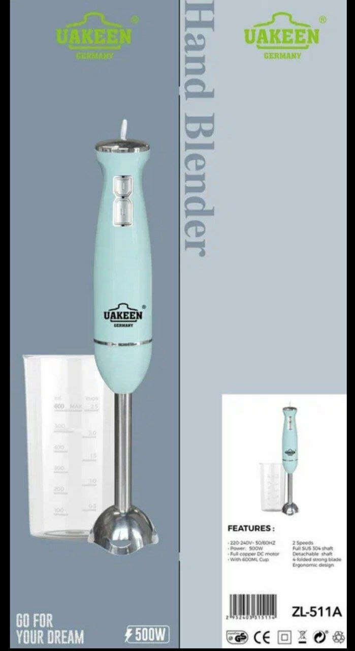 Погружной блендер UAKEEN ZL-511 мощностью 500 Вт с чашей объемом 600 мл