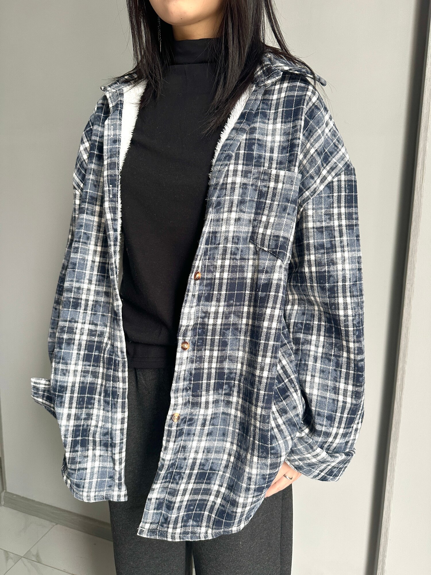 Рубашка INK Черный, синий, красный, размер Std, синий — фото 1