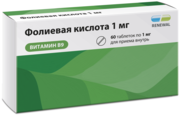 Фолиевая кислота таб., 1 мг, 60 шт.