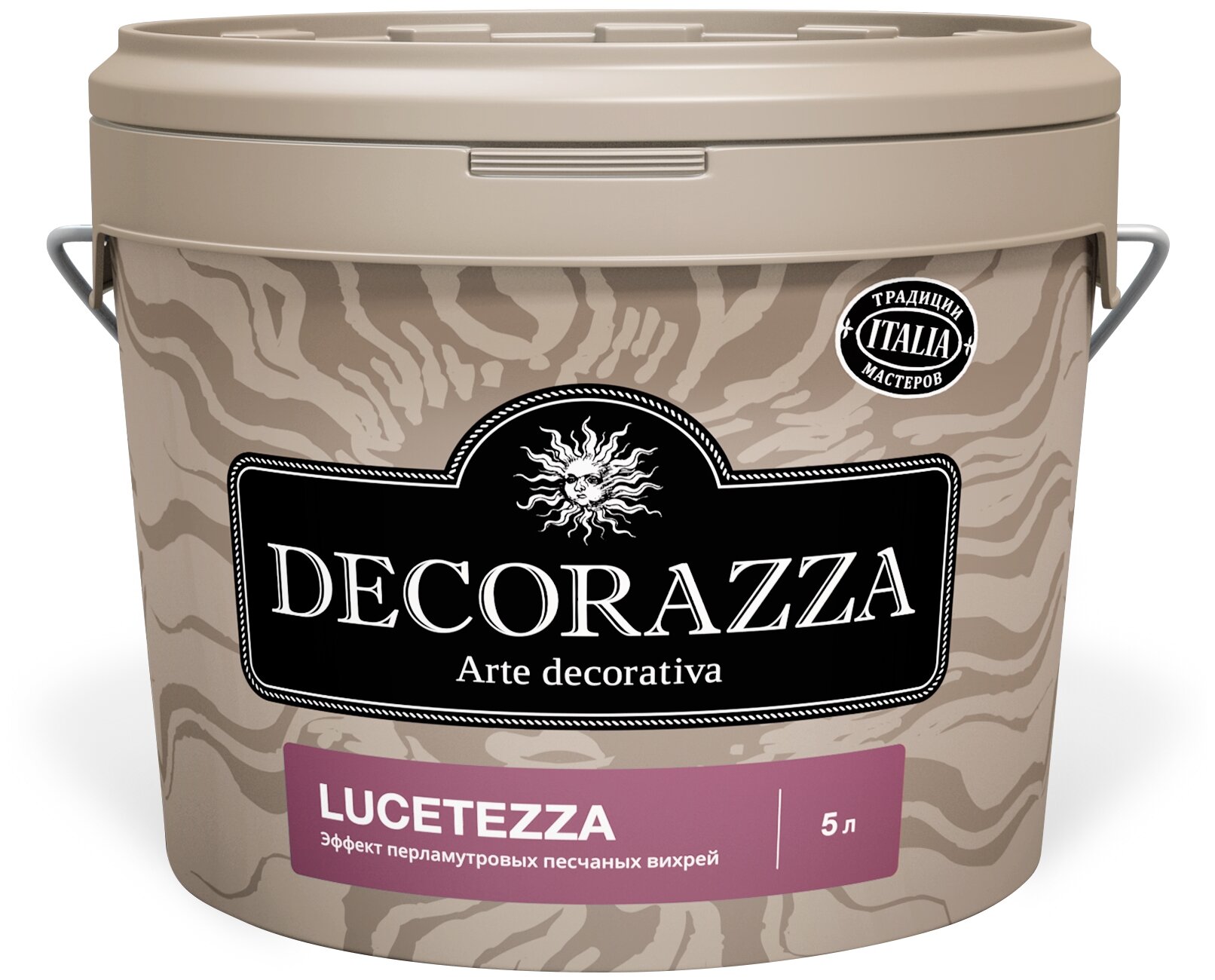 Декоративная краска с эффектом перламутровых песчаных вихрей Decorazza Lucetezza Nova (5л) LCN 001