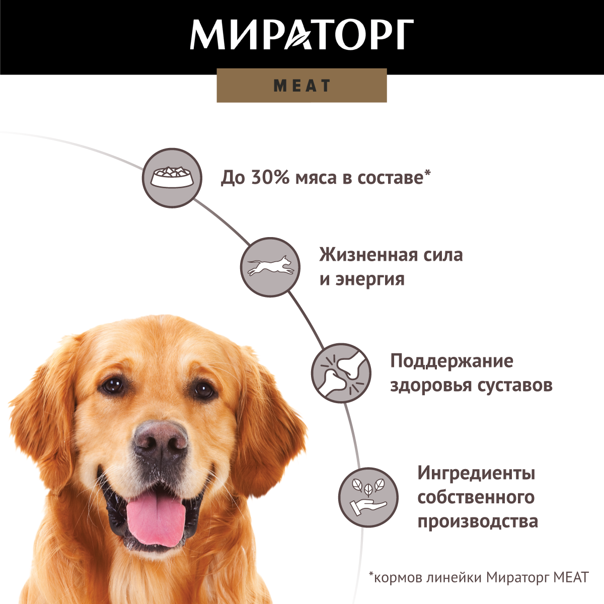 MEAT с сочной говядиной для взрослых собак средних и крупных пород — фото 1