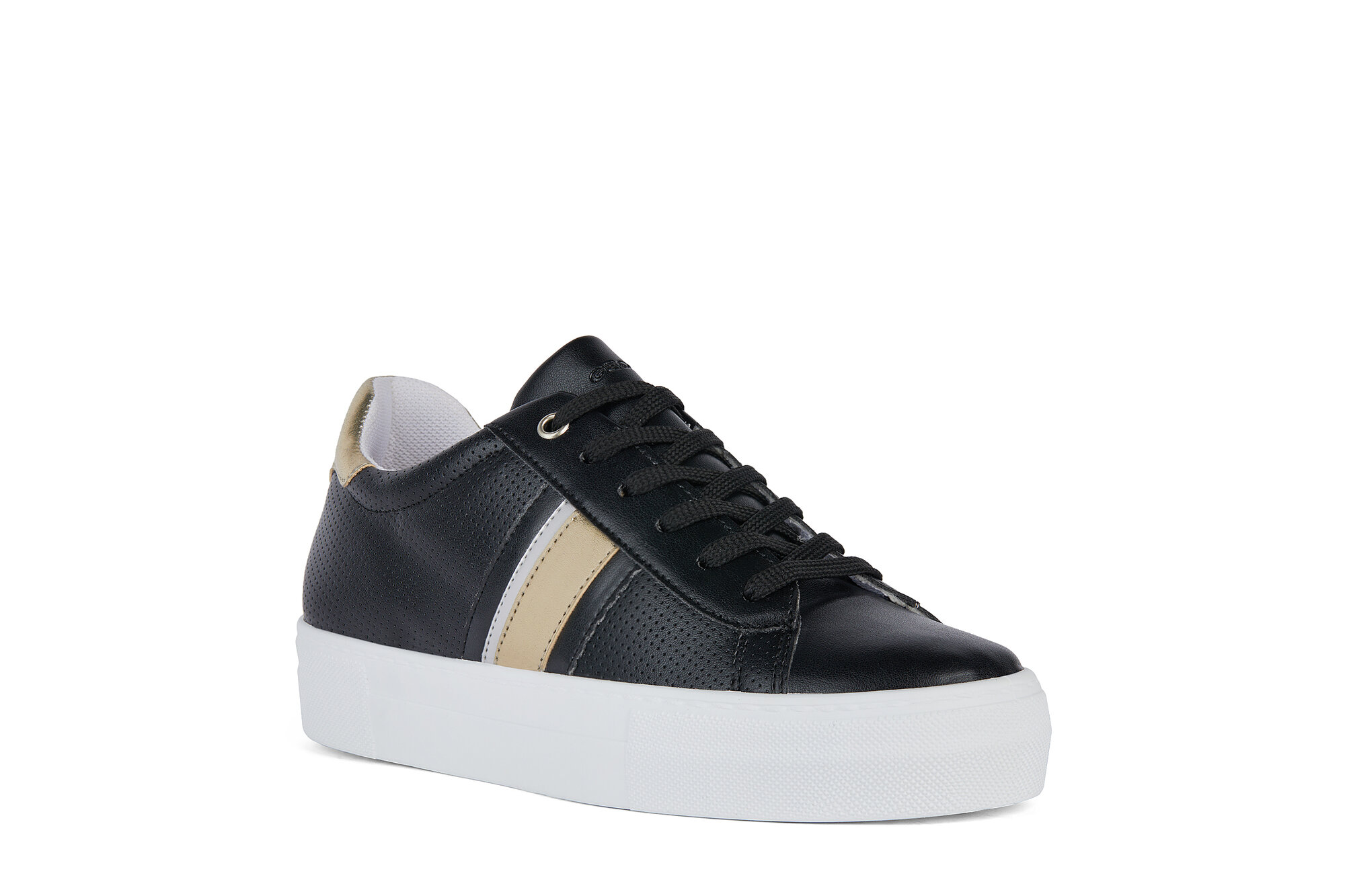 Кеды GEOX Sonic 7, размер 40 EU, чёрный/платиновый — фото 1