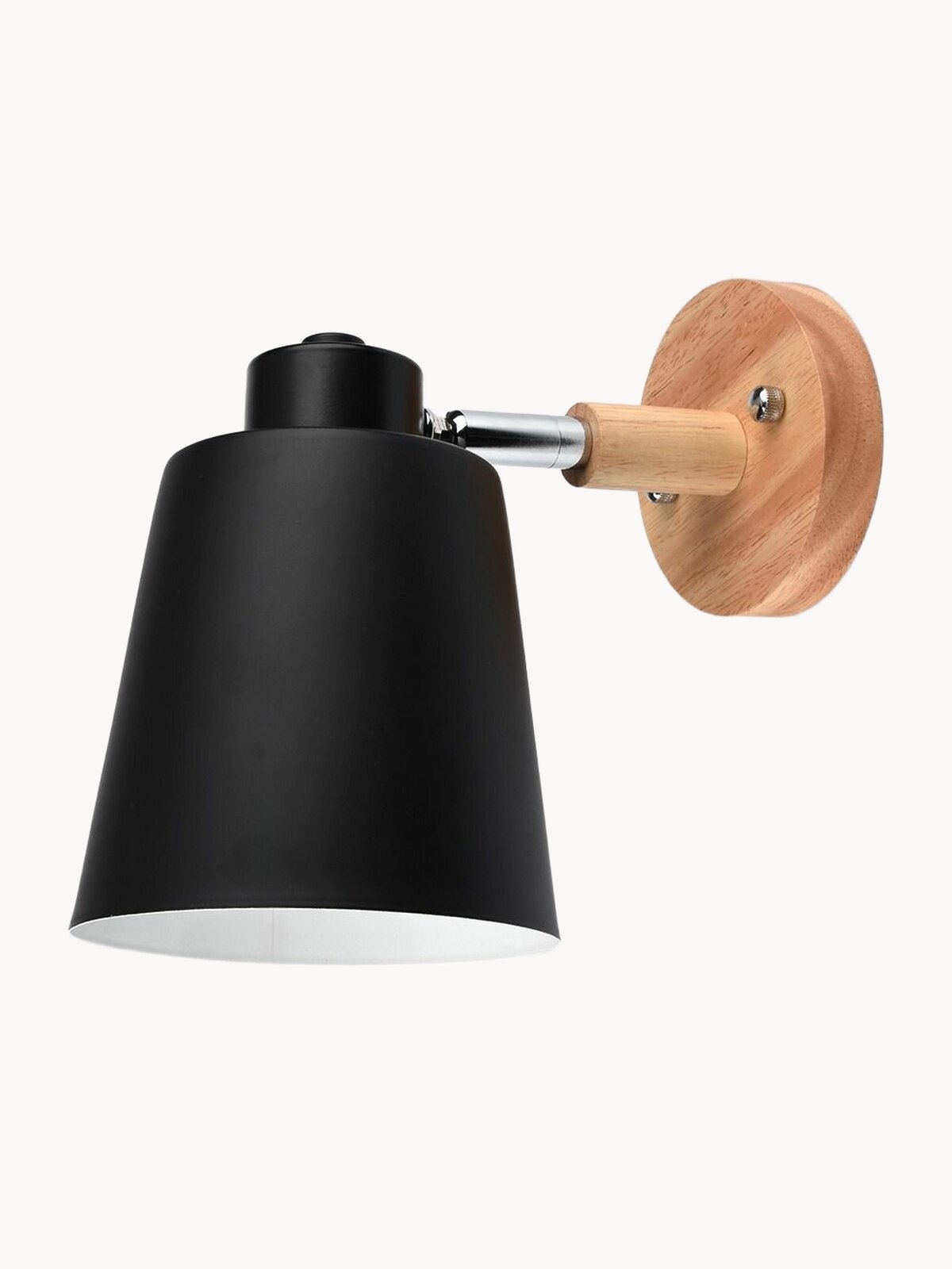 Настенный светильник WOGOW "Сканди", дерево, нержавеющая сталь, черный, 10 Вт