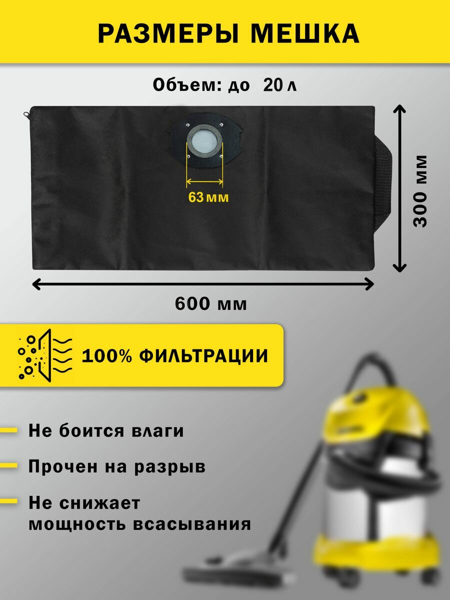 Многоразовый мешок - пылесборник на молнии для пылесоса ARNICA — фото 1