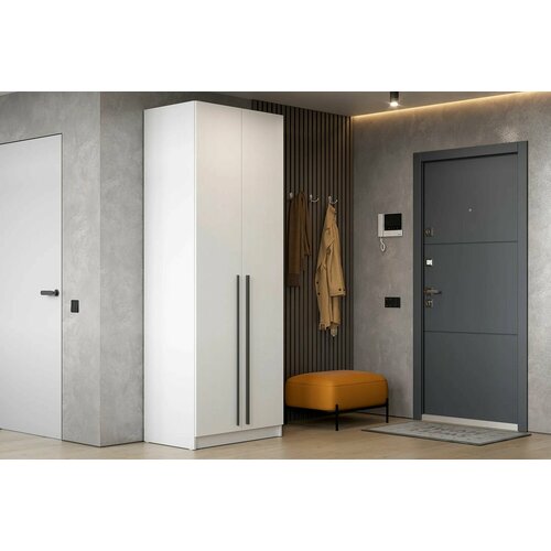 Шкаф 2-х створчатый Бремен белое дерево, размер 80х52х220 см