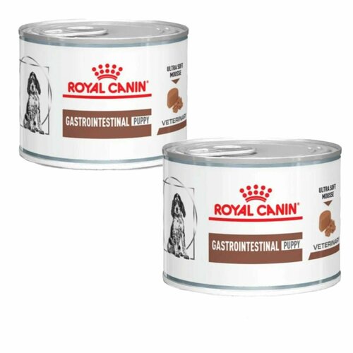 фото Royal canin gastrointestinal puppy влажный корм (мусс) диета при нарушении пищеварения для щенков 2 банки х 195гр