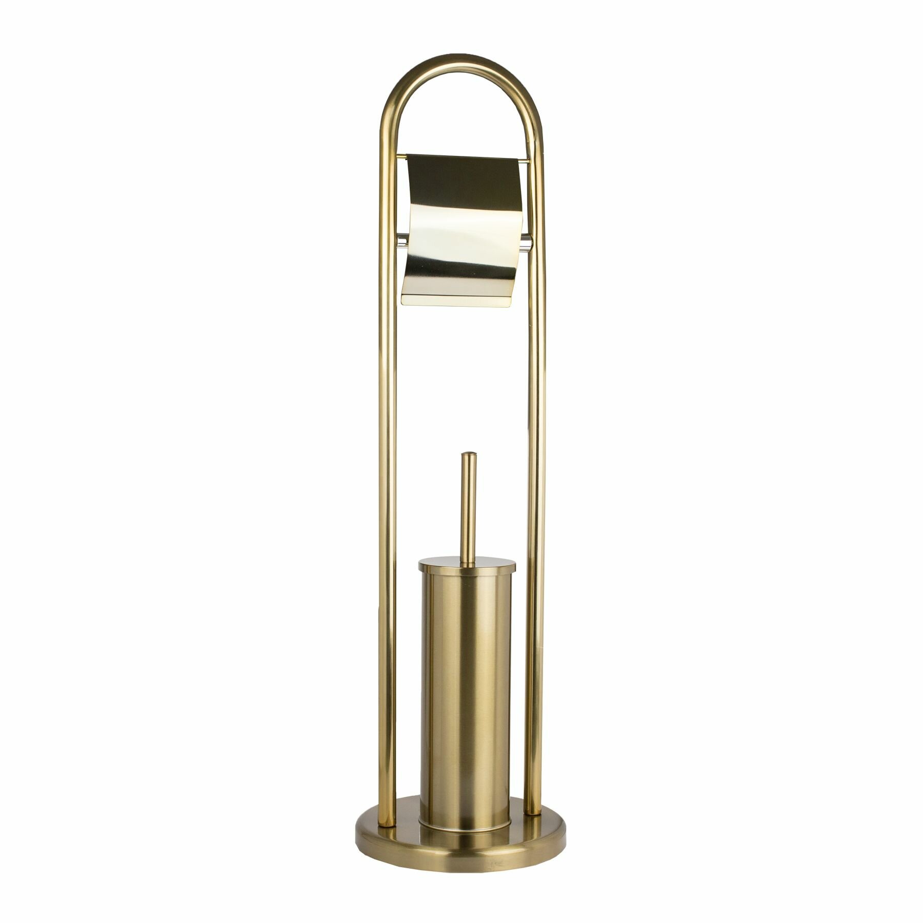 Ёршик для унитаза с держателем для туалетной бумаги из нержавеющей стали набор цвет бронза