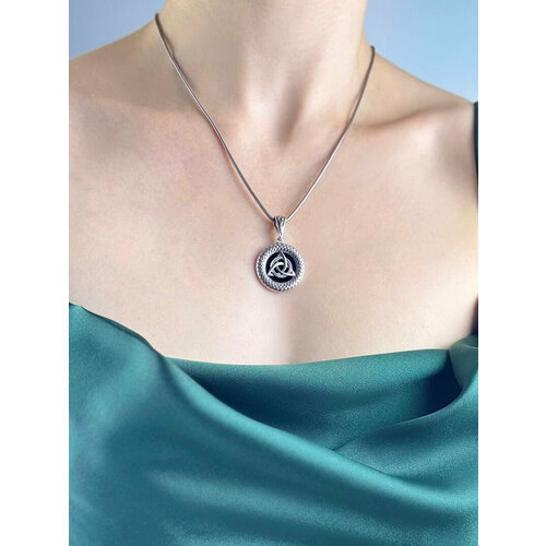 Подвеска Sirius Jewelry серебро 925 проба оксидирование агат размер 2 см серебристый 4500₽