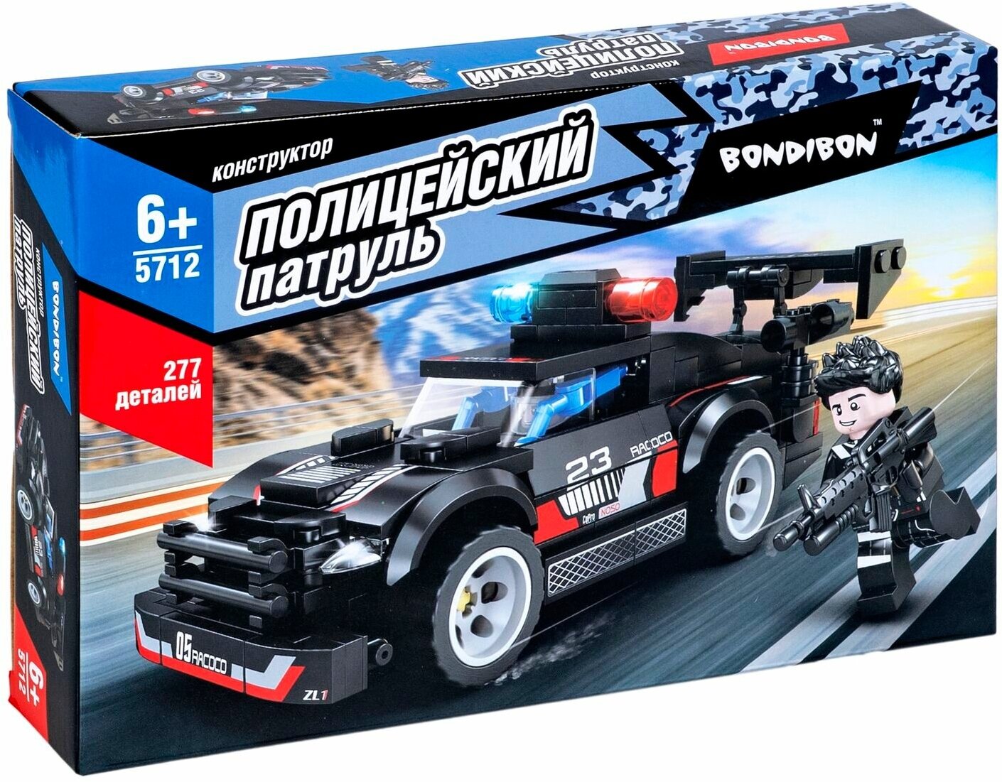 Конструктор Полицейский патруль. Машина, 277 деталей Bondibon - фото №2