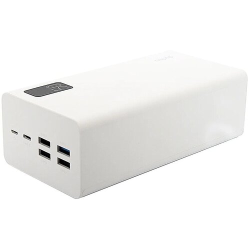 Perfeo Powerbank MOUNTAINS 50000 mAh/LED дисплей/PD + QC 3.0/Type-C/4 USB/Выход: 3A, max 22.5W/White (PF_B4888) внешний аккумулятор perfeo mountains 30000 mah led type c 4 usb выход 3a max 22 5w white pf d01