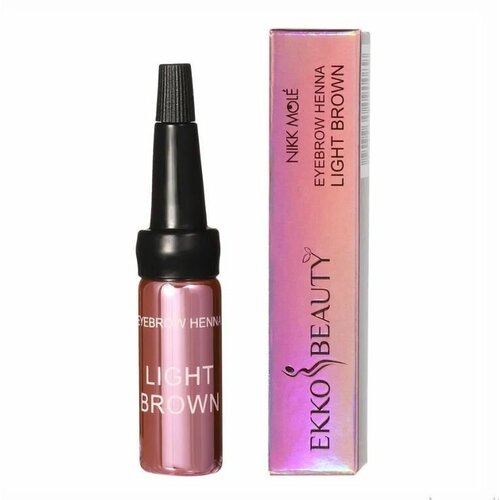 Хна для бровей EkkoBeauty / Светло-коричневый восковой карандаш для бровей ekkobeauty